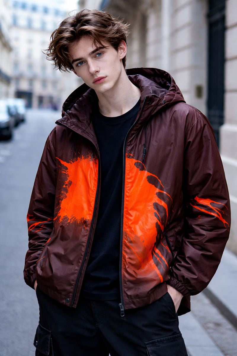 SHFLABX Reactive Shell Jacket｜Black Red → Reactive Orange