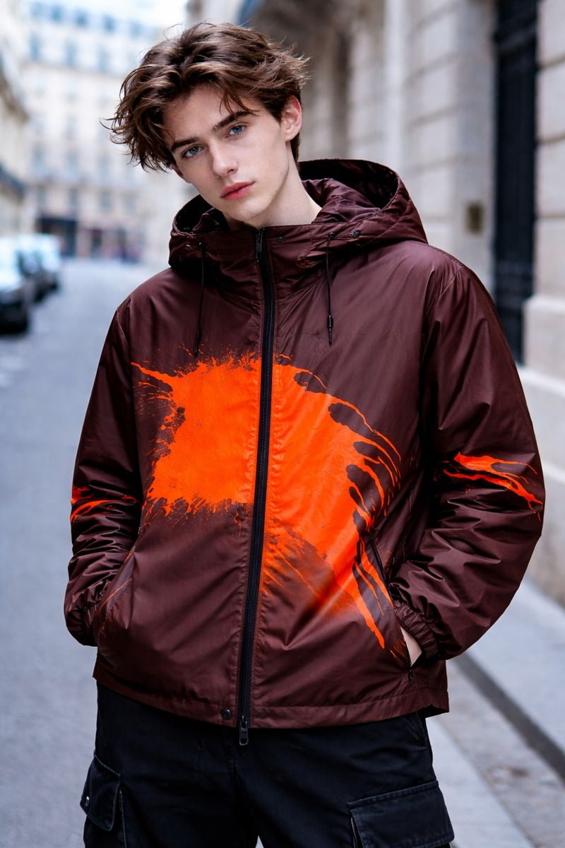 SHFLABX Reactive Shell Jacket｜Black Red → Reactive Orange