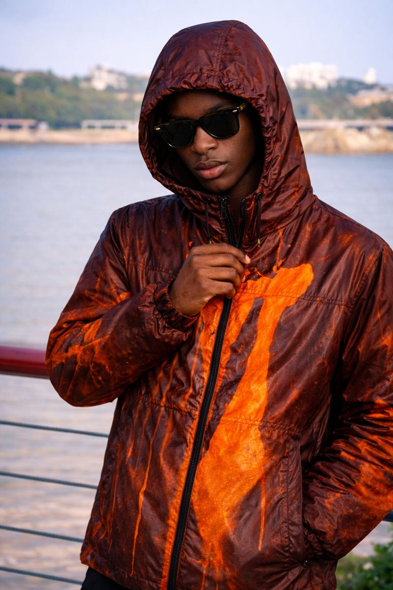 SHFLABX Reactive Shell Jacket｜Black Red → Reactive Orange