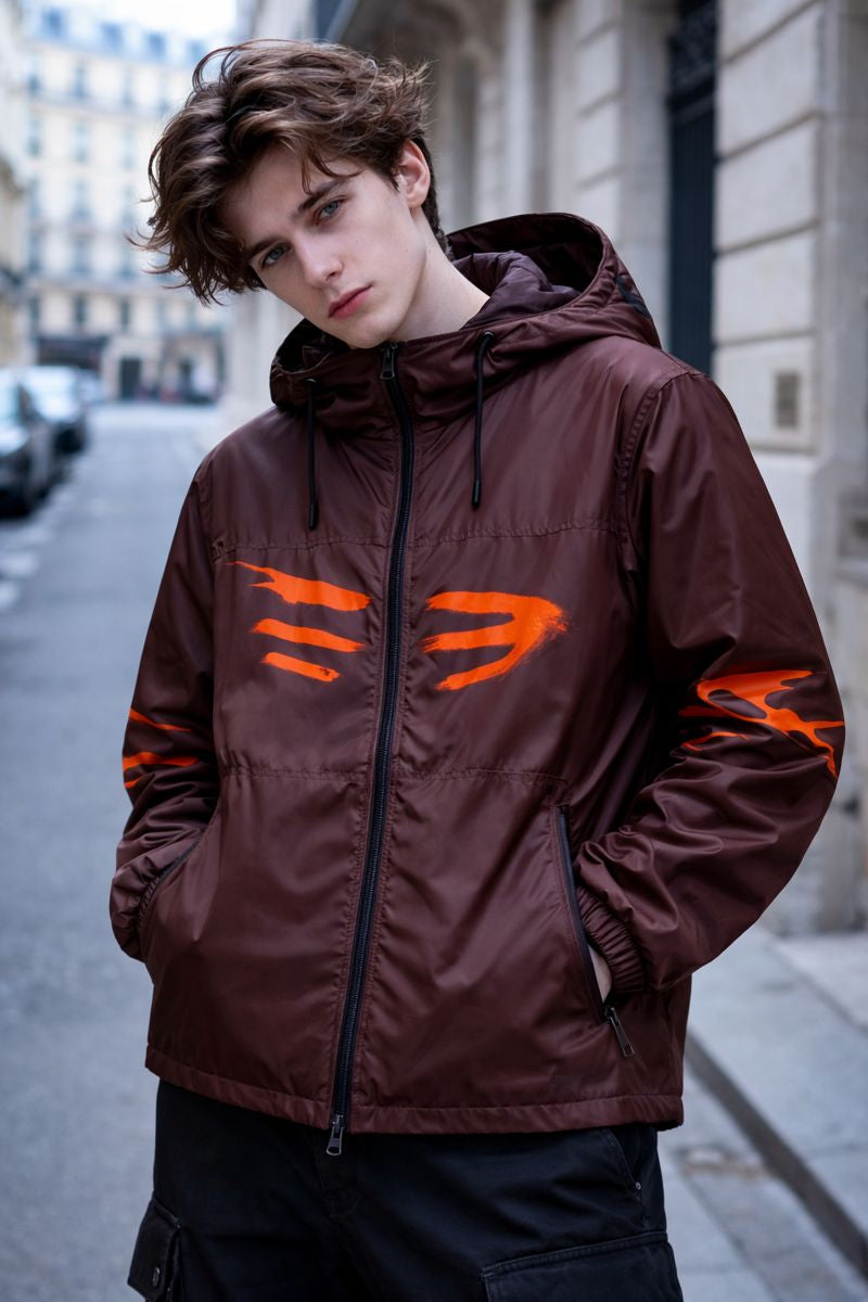 SHFLABX Reactive Shell Jacket｜Black Red → Reactive Orange