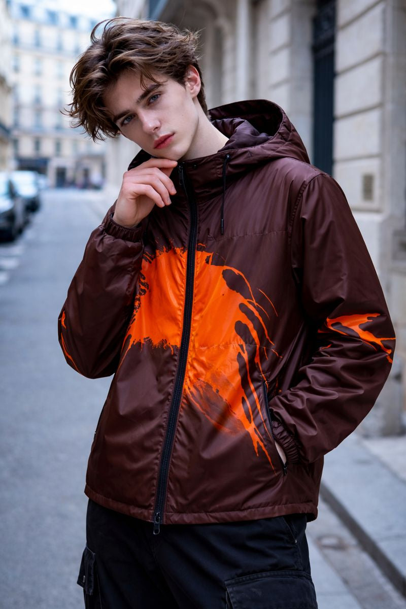 SHFLABX Reactive Shell Jacket｜Black Red → Reactive Orange
