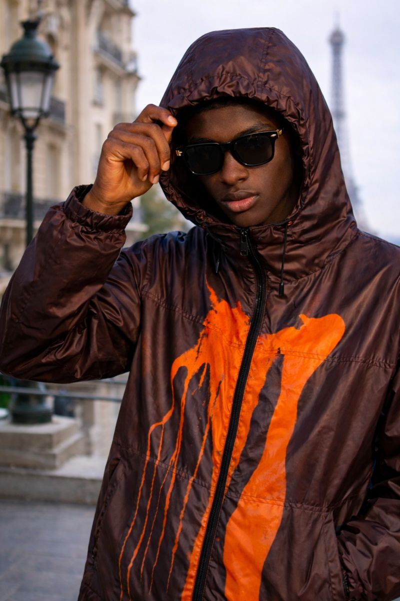SHFLABX Reactive Shell Jacket｜Black Red → Reactive Orange